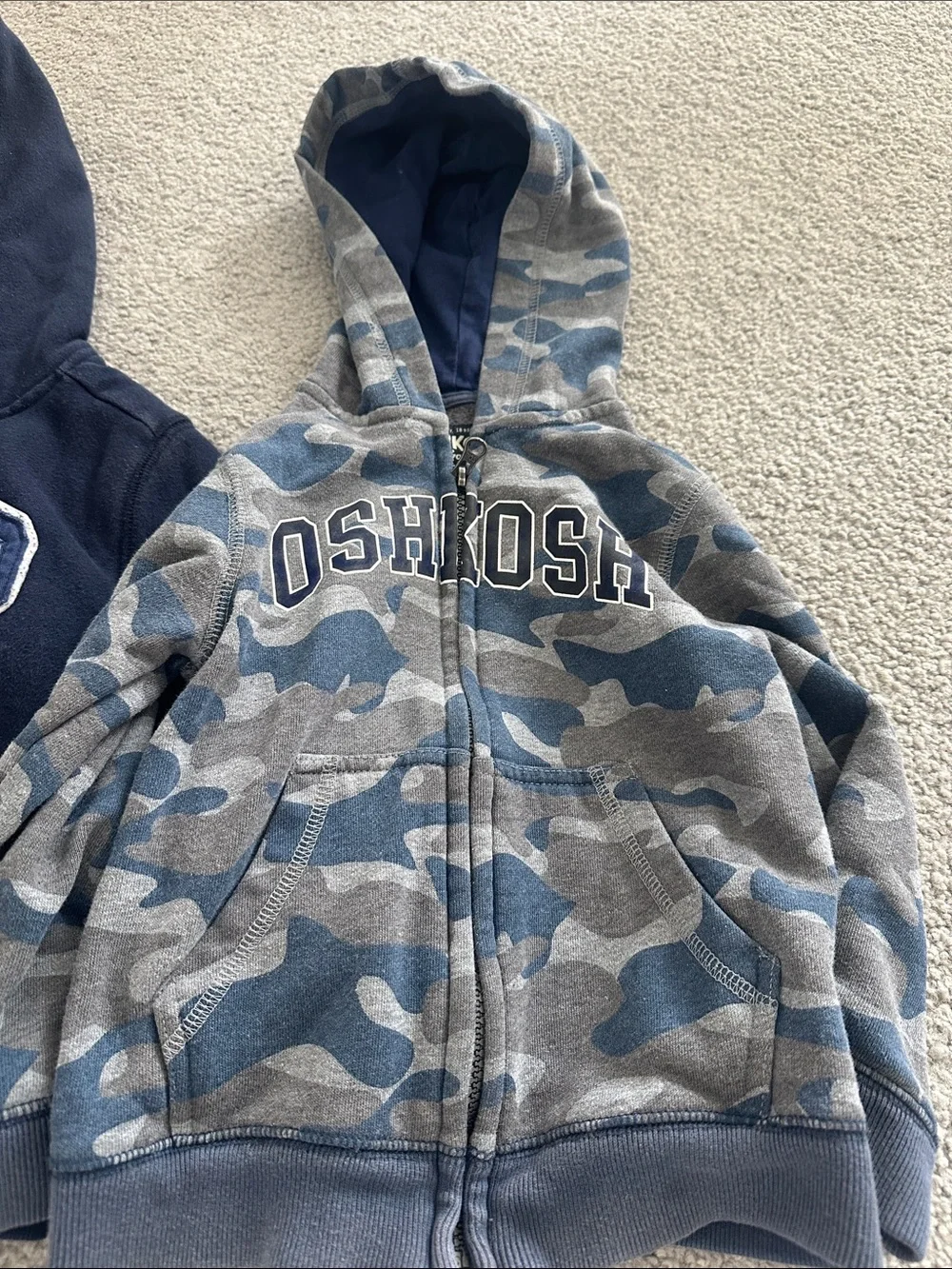 GAP Navy Kids Hooded Fleece Zip-Up Sweatshirt